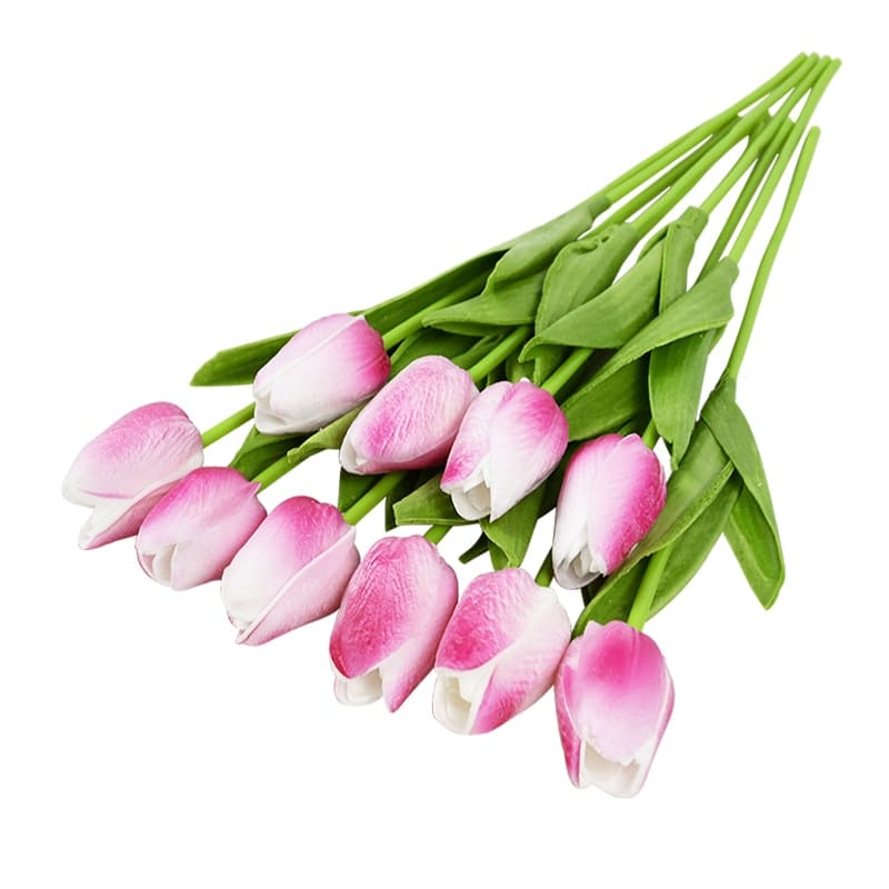 Tulipes Artificielles Rose et Blanc