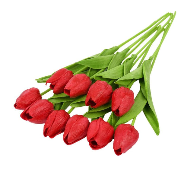 15 Tulipes Artificielles Blanches En Latex Réalistes Wekuw - Fleurs Eternelles Pour Décoration